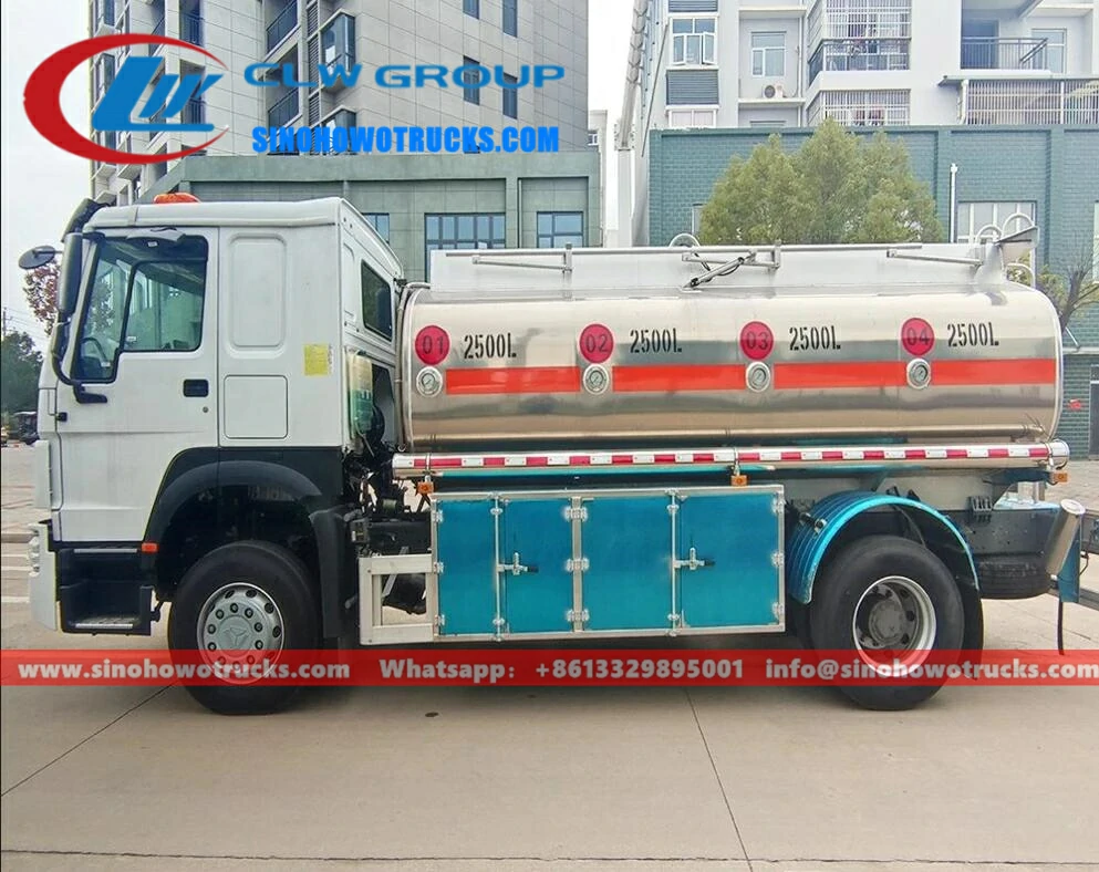 4X2 Sinotruck HOWO Aluminium Alloy Adr fuel tanker Bangladesh