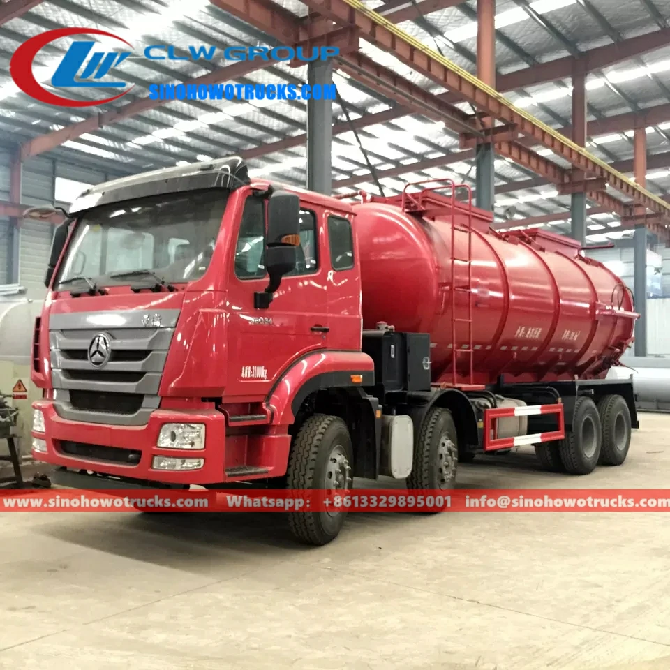 8x4 Sinotruk Howo 25000L sewage disposal truck Zimbabwe