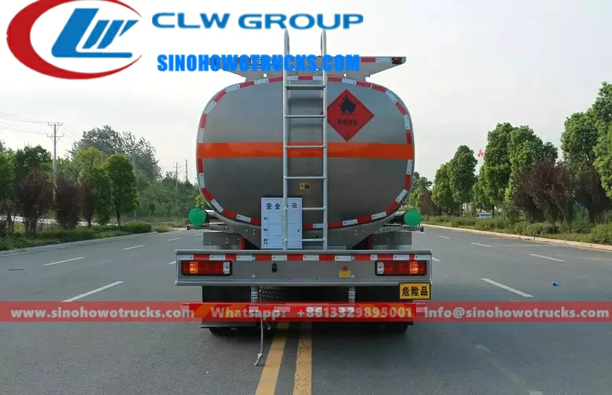 HOWO 20000 liters aluminium alloy fuel bowser truck Uzbekistan