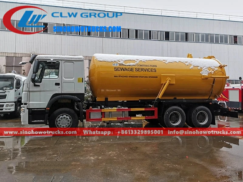 Sinotruk HOWO 16000liters sewer tanker Kyrgyzstan