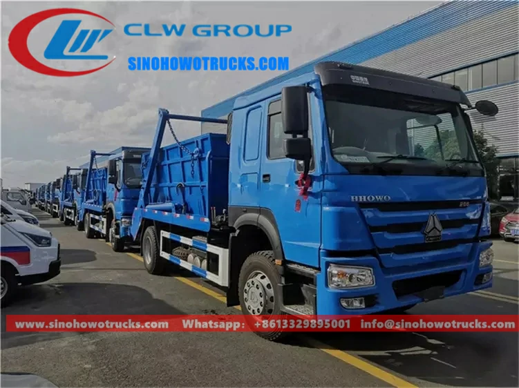 Sinotruk Howo 12m3 skip bin truck for sale Surinam