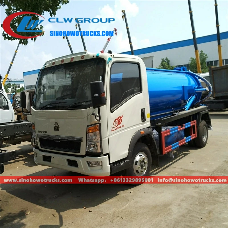 Sinotruk Howo 5000liters sewer vacuum truck for sale Brunei