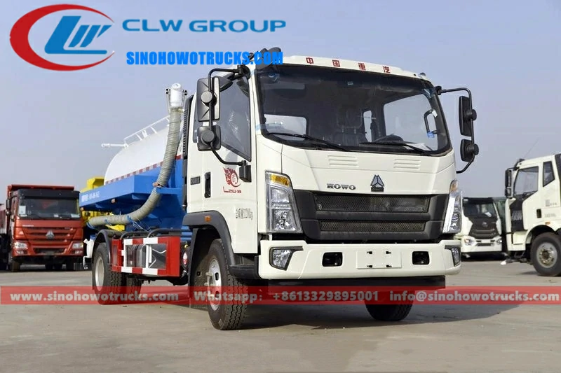 Sinotruk Howo 8000liters toilet suction truck Tanzania