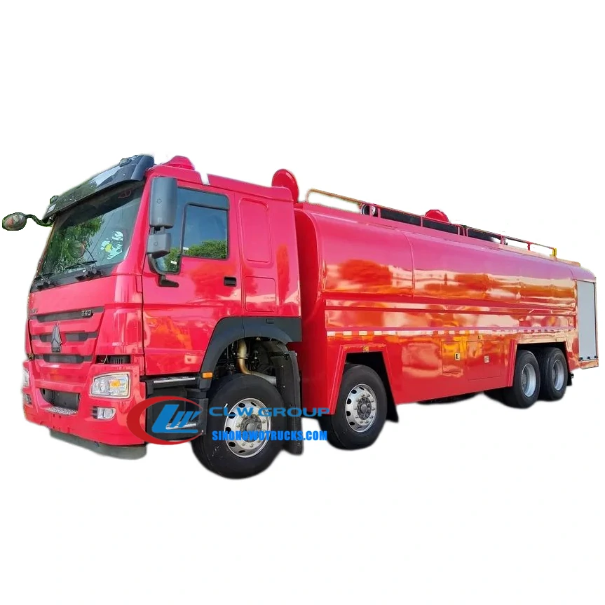 12 wheel Sinotruk Howo 6000 gallons fire service truck mauritania
