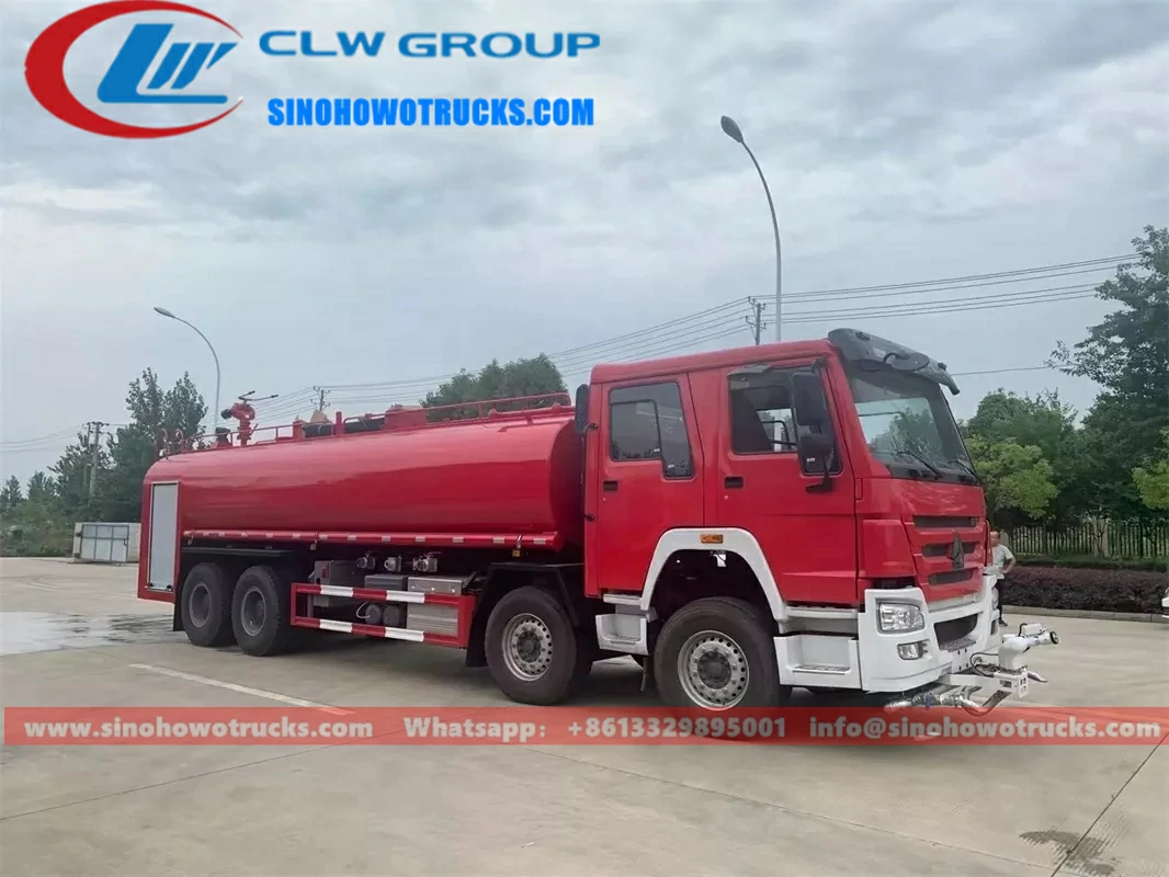 12 wheel Sinotruk Howo 6000 gallons fire water truck mauritania