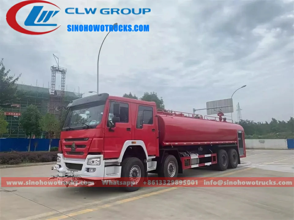 12 wheel Sinotruk Howo 6000 gallons water tender fire engine mauritania