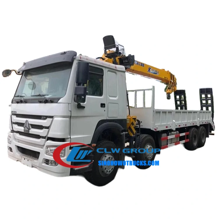 8x4 HOWO 16tons service truck crane with Hydraulic Rear Ladder Cabo Verde
