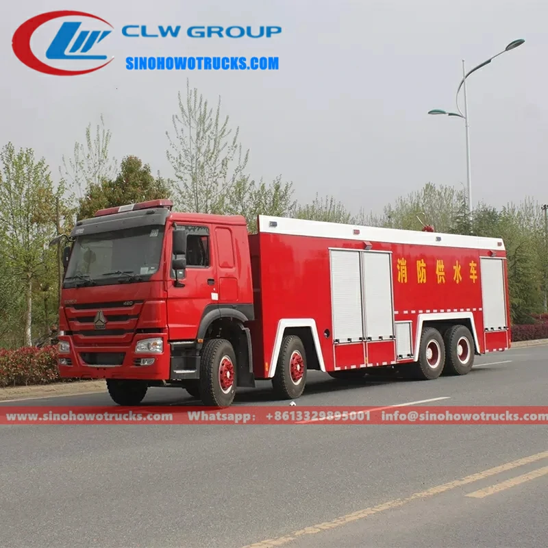 8x4 Sinotruk Howo heavy duty 25 ton fire rescue truck for sale Myanmar
