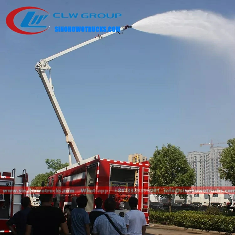 Sinotruk HOWO 18m High altitude spray airport fire rescue engine Ghana
