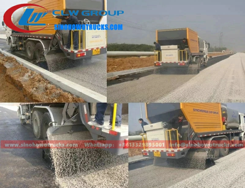 Sinotruk Howo 14m3 Asphalt and Gravel Synchronous Sealing Truck South Africa