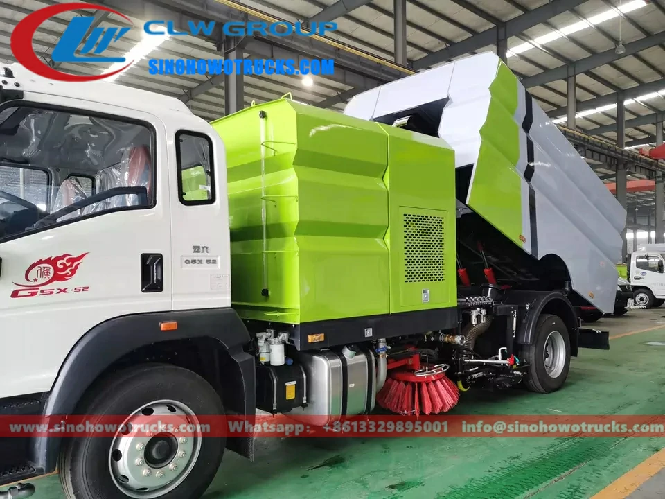 Sinotruk Howo 16m3 road cleaning sweeper truck Indonesia