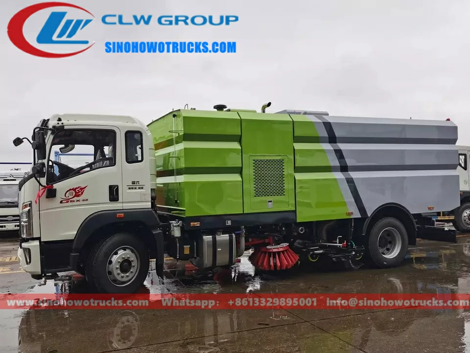 Sinotruk Howo 16m3 truck mounted sweeping machine Indonesia