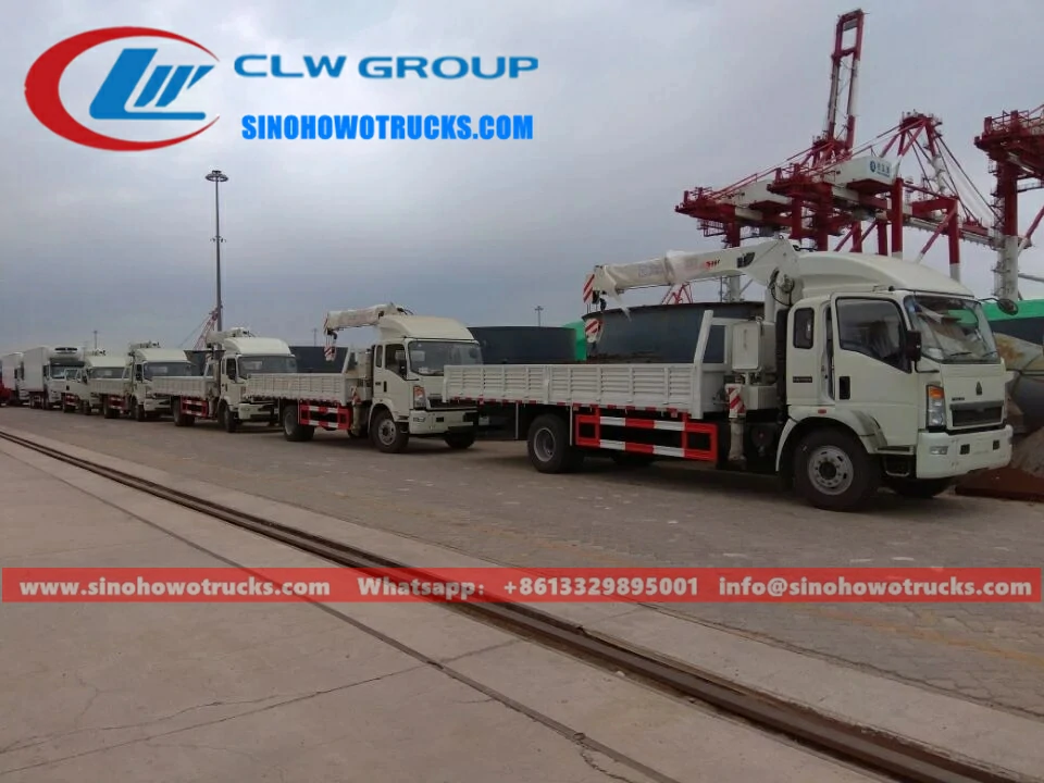 Sinotruk Howo 6.3 ton crane carrier trucks sao tome and principe
