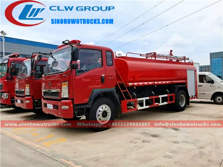 Sinotruk Howo 6000 liter water tender fire truck Botswana