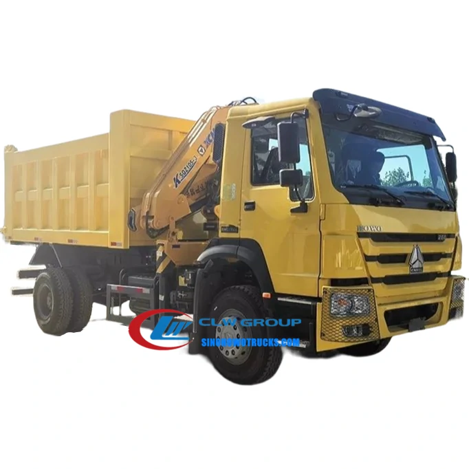 Sinotruk Howo 7.5 tonne tipper trucks with crane for sale Oman