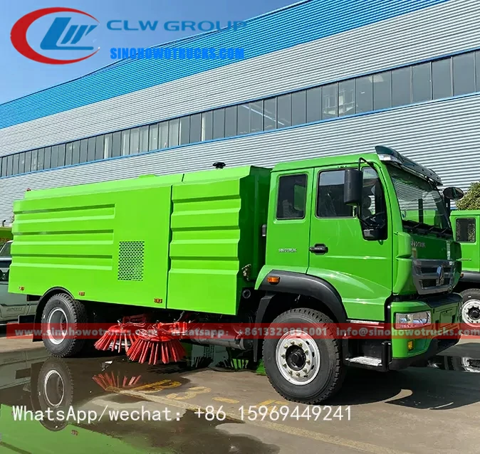 Sinotruk Howo 8 ton road sweeper truck for sale Laos