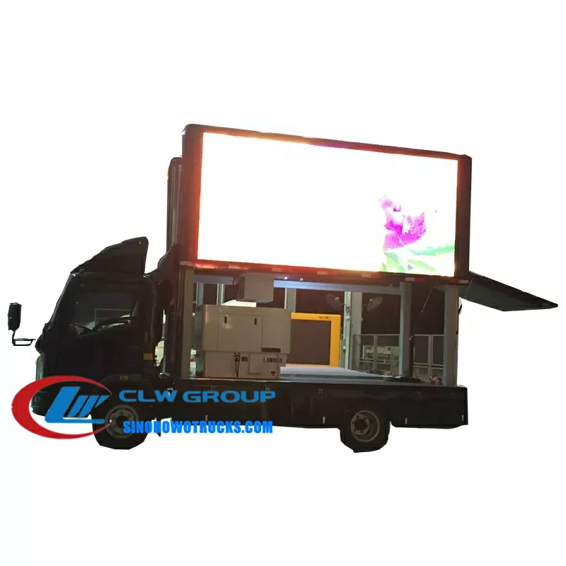 Sinotruk Howo mobile led TV truck with screen lift and stage Malaysia