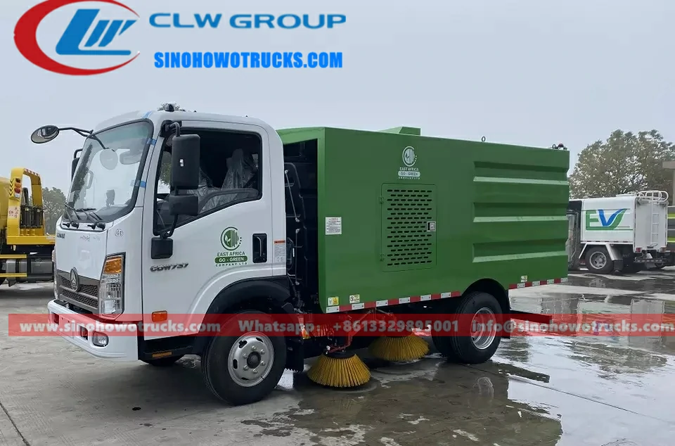 Sinotruk Wangpai mini 3cbm truck mounted sweeper Cambodia